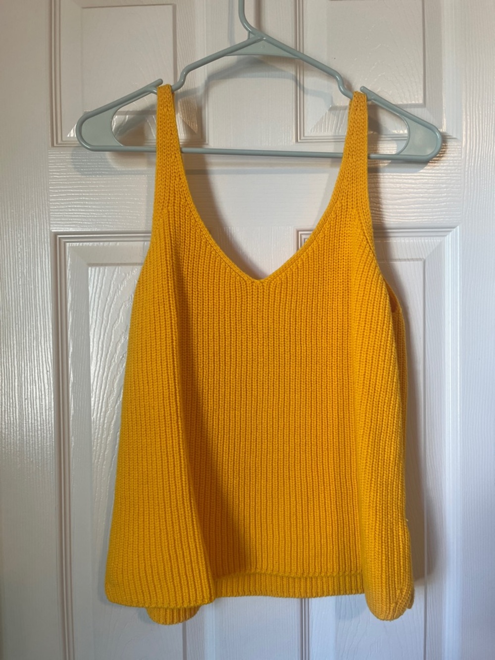 Express Bright Yellow Knit V-Neck Tank